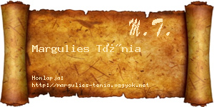 Margulies Ténia névjegykártya